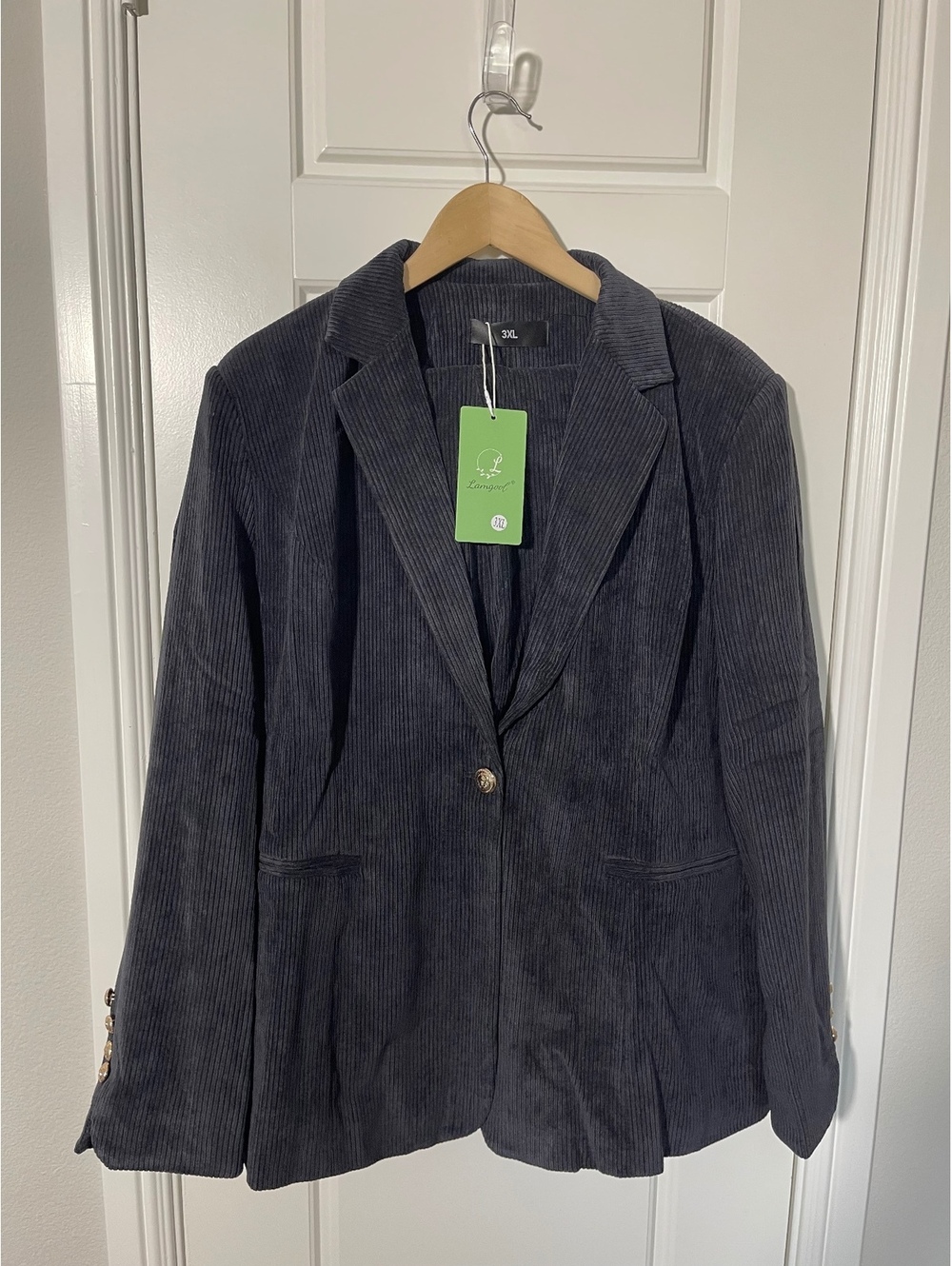 Women’s Pant Suits Size 3XL Dark Gray Corduroy 2 Pieces W419